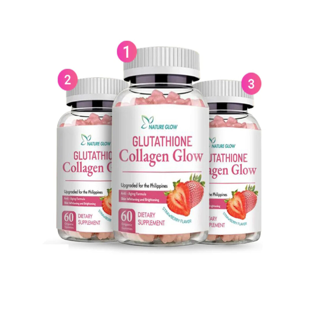Nature Glow Glutathione Collagen Glow Gummies Strawberry (3-Pack Set)