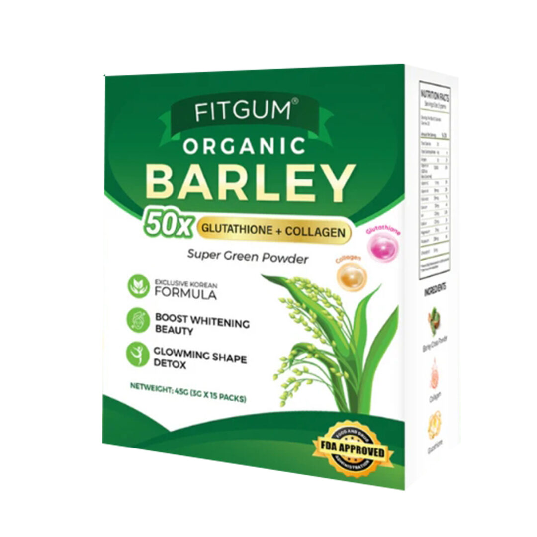 Fitgum Organic Barley Grass Powder with Glutathione & Collagen