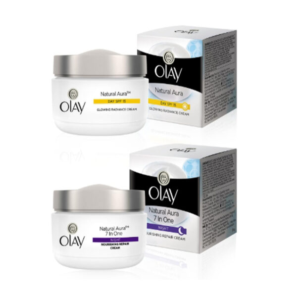 Olay Natural White Day Cream + Night Cream, 50 g +50g
