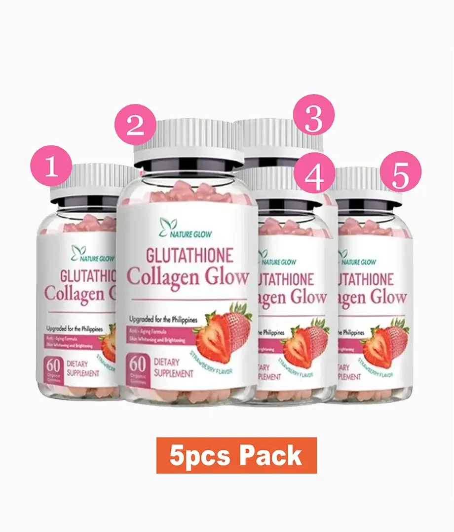Nature Glow Glutathione Collagen Glow Gummies Strawberry (5-Pack Set)