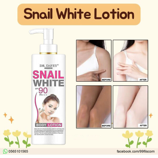 DR.DAVEY Snail White SPF90  Whitening  Body Lotion - 500ml - Image 2