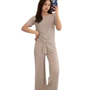Summer Chic Pleated Embroidery Duo Set