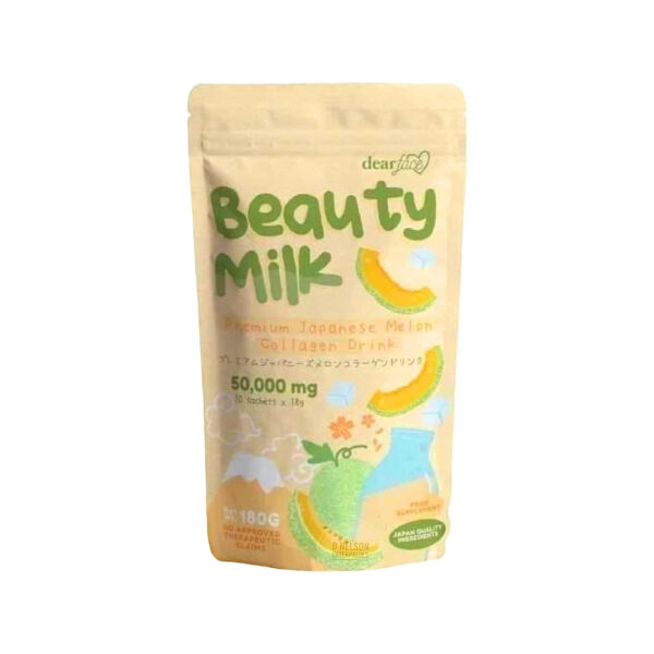 Dear Face Beauty Milk Premium Japanese Melon + Collagen Drink 180g (18g x 10)