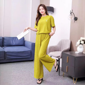 Summer Chic Pleated Embroidery Duo Set