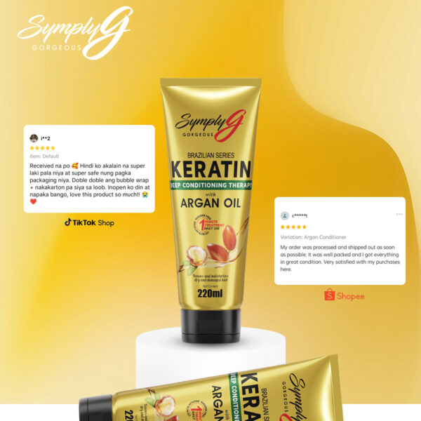 Simply G Keratin Conditioner With Argan Oil 220ml - Image 2