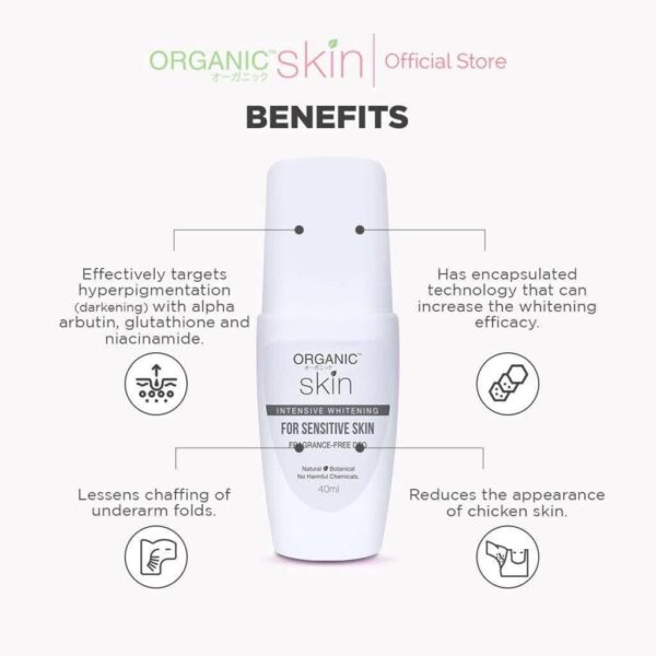 Organic Skin Intensive Whitening Deodorant 40ml - Image 2