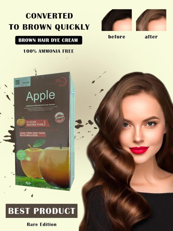 Apple  Dark Brown  Hair Cream Clear Hair Dye Color  1000ml - Image 3
