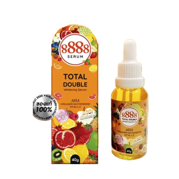 8888 Total Double Whitening Serum AHA Collagen Glutathione -40g - Image 2