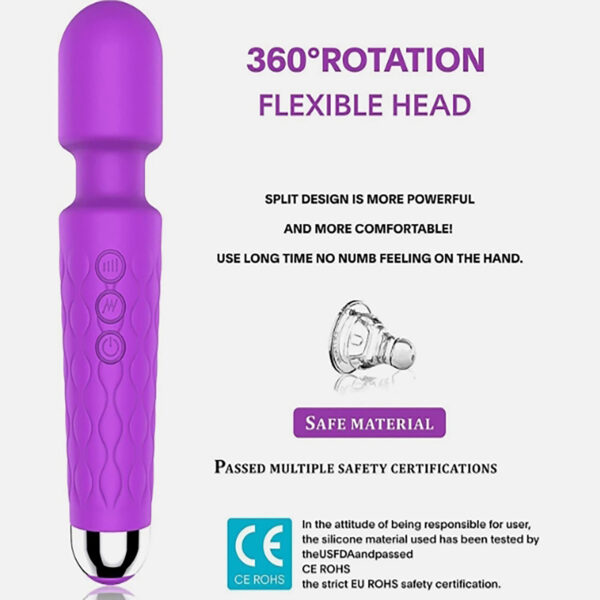 Handheld Massager 20 Speed Wand Vibrating Massager - Image 4