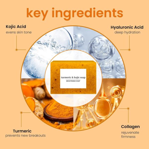 Kojic Acid Turmeric Soap  100g - Image 2