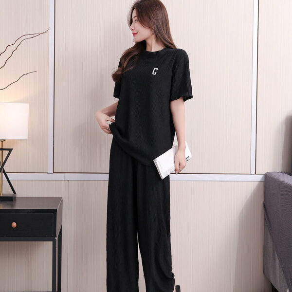 Summer Chic Pleated Embroidery Duo Set - Image 4
