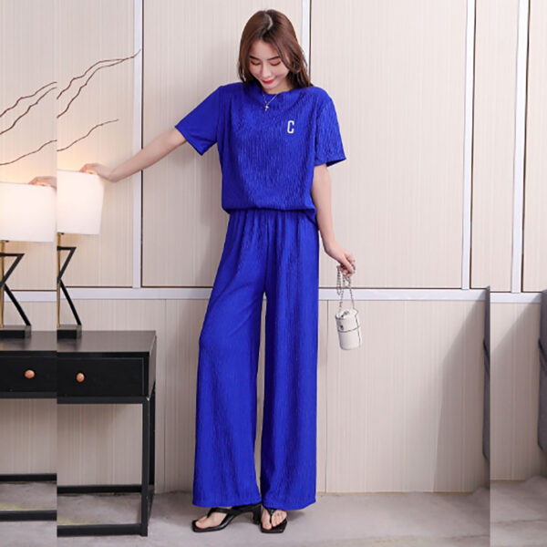 Summer Chic Pleated Embroidery Duo Set