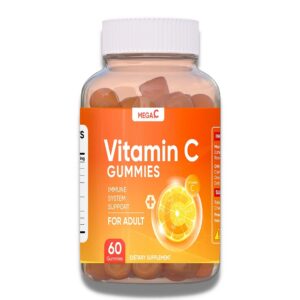 MEGA.C Vitamin C 60 gummies Immunity Boost for Adults & Kids Ascorbic Acid Vegan & Gluten-Free