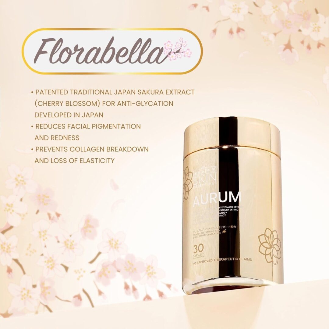 Aurum Hikari Premium Glutathione and Skin Support Formulation, 30 Capsules