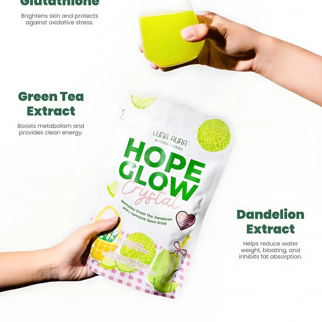 Hope Glow Crystal Honeydew Green Tea - 10 Sachets x 18g