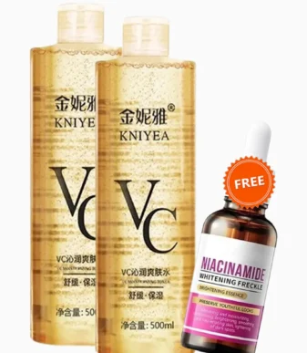 Package  2pcs KNIYEA - VC TONER 500ml  Free Sadoer Niacinamide Serum