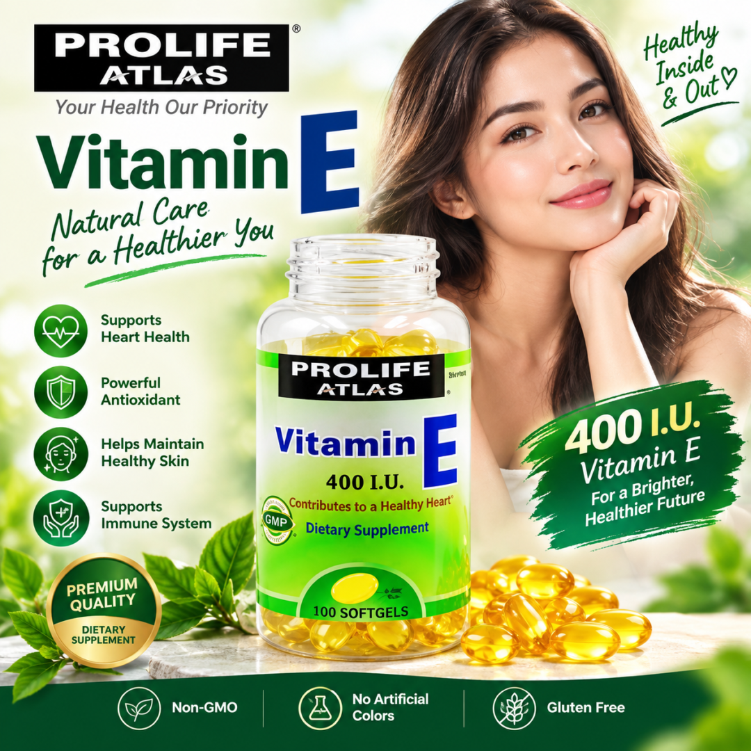 Prolife Atlas Vitamin E – Advanced Skin Radiance & Antioxidant Supplement