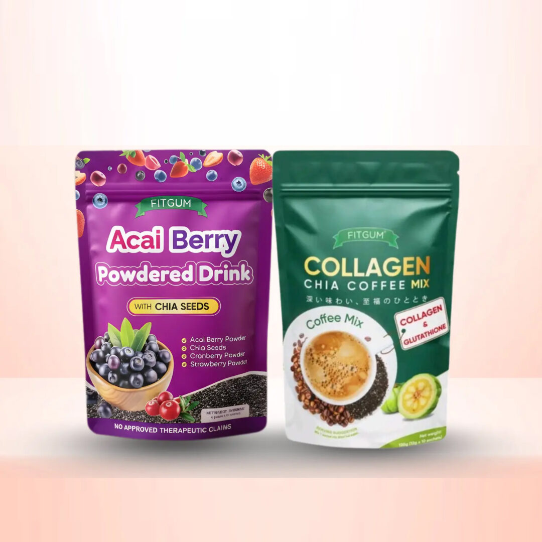 Fitgum Collagen Chai Coffee & Acai Berry Bundle - Weight Management Set