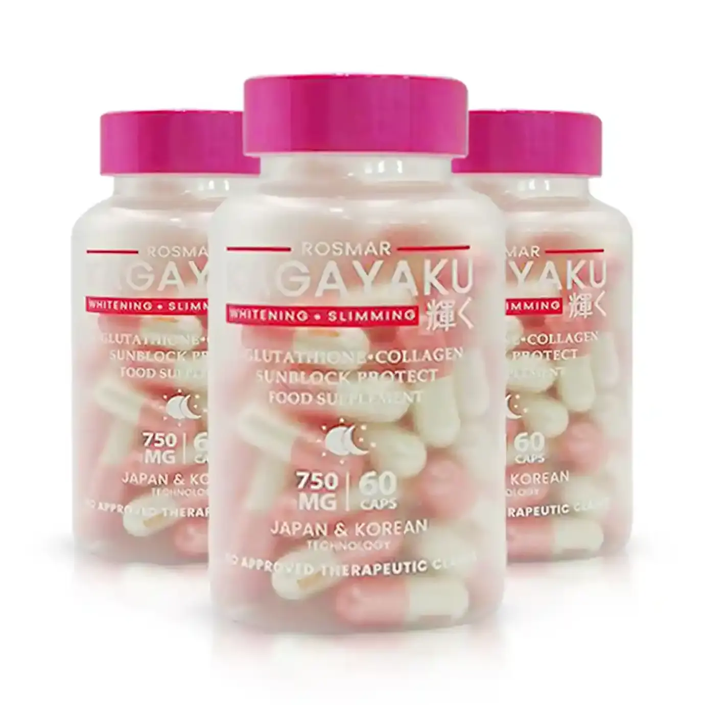 ROSMAR Kagayaku Glutathione Capsules 3 Bottle