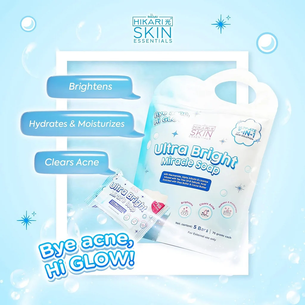 Hikari Skin Essentials Ultra Bright Miracle Soap – 5 Bars (75g Each)