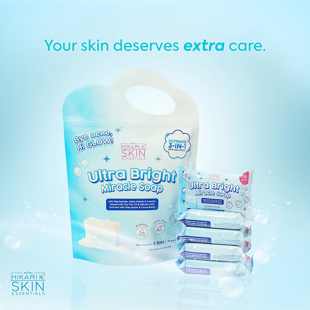 Hikari Skin Essentials Ultra Bright Miracle Soap – 5 Bars (75g Each)