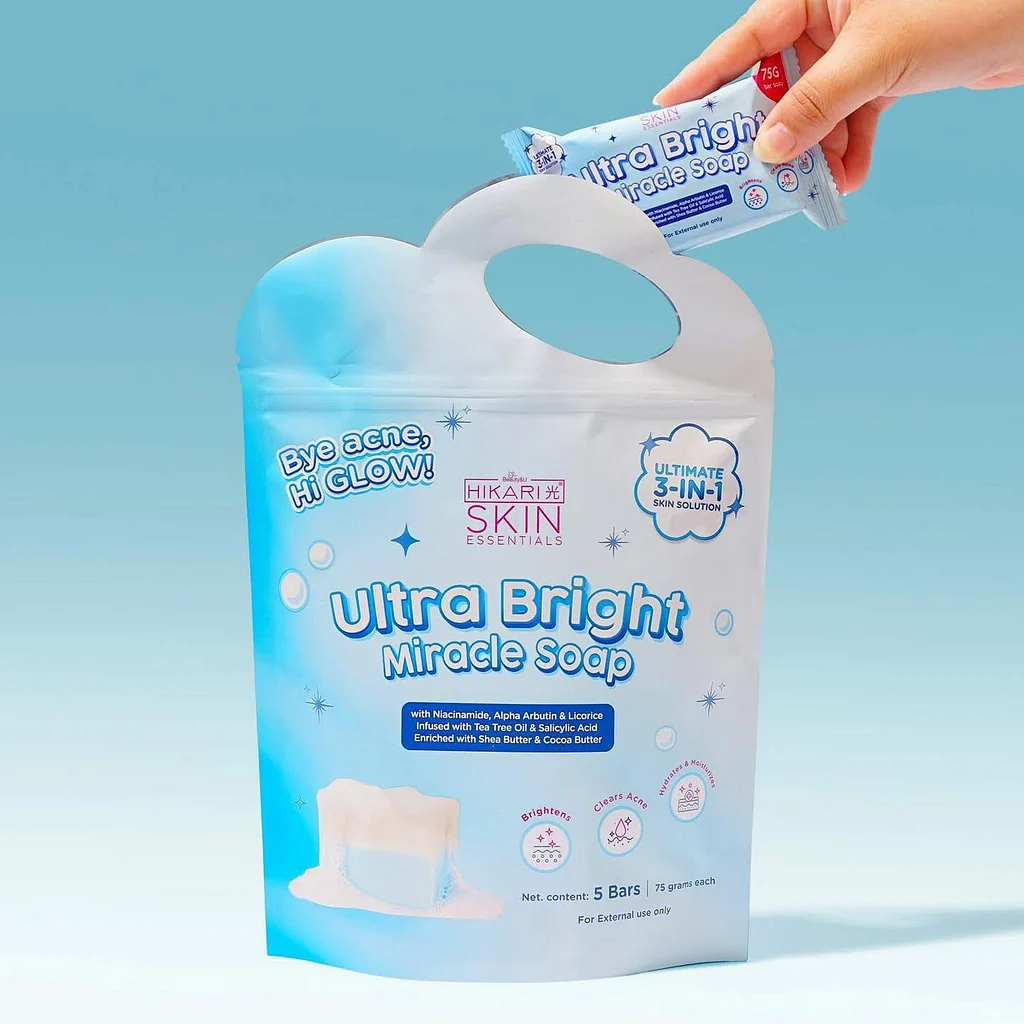 Hikari Skin Essentials Ultra Bright Miracle Soap – 5 Bars (75g Each)