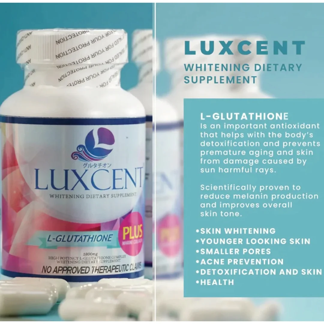 Luxcent L-Glutathione Plus Marine Collagen Luminous Capsules – 1800mg (60 Capsules)