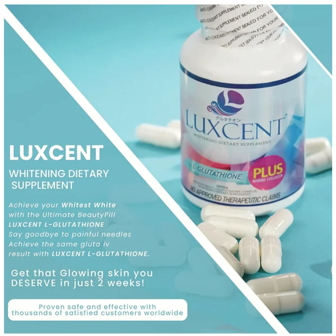 Luxcent L-Glutathione Plus Marine Collagen Luminous Capsules – 1800mg (60 Capsules)