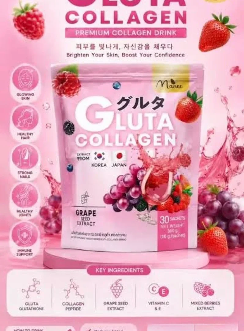 Manee Gluta Collagen Dietary Supplement Instant Powder Drink 30 Sachets