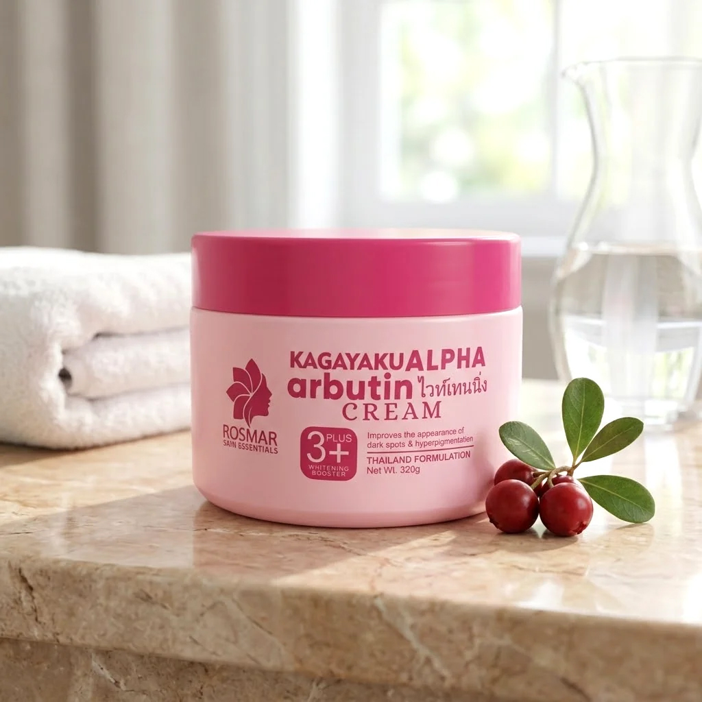 Rosmar Kagayaku Alpha Arbutin Cream 3+ Whitening Booster – 320gRosmar Kagayaku Alpha Arbutin Cream 3+ Whitening Booster – 320g