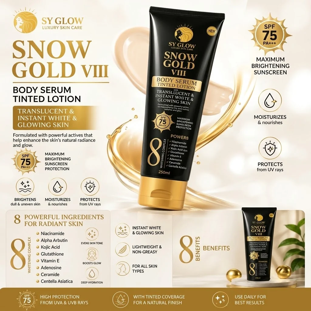 SY Glow Snow Gold VIII Body Serum & Tinted Lotion SPF 75 PA 250ml