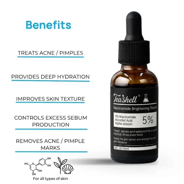 Teashell 5% Niacinamide Brightening Serum – 30ml
