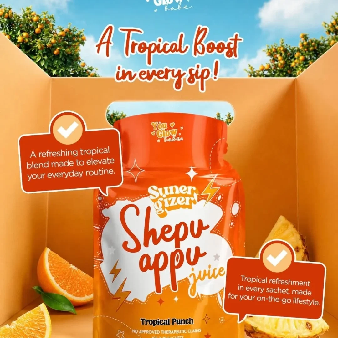 You Glow Babe SHEPU Appu Juice Tropical Punch – Super Energizer Drink Mix | 10 Sachets