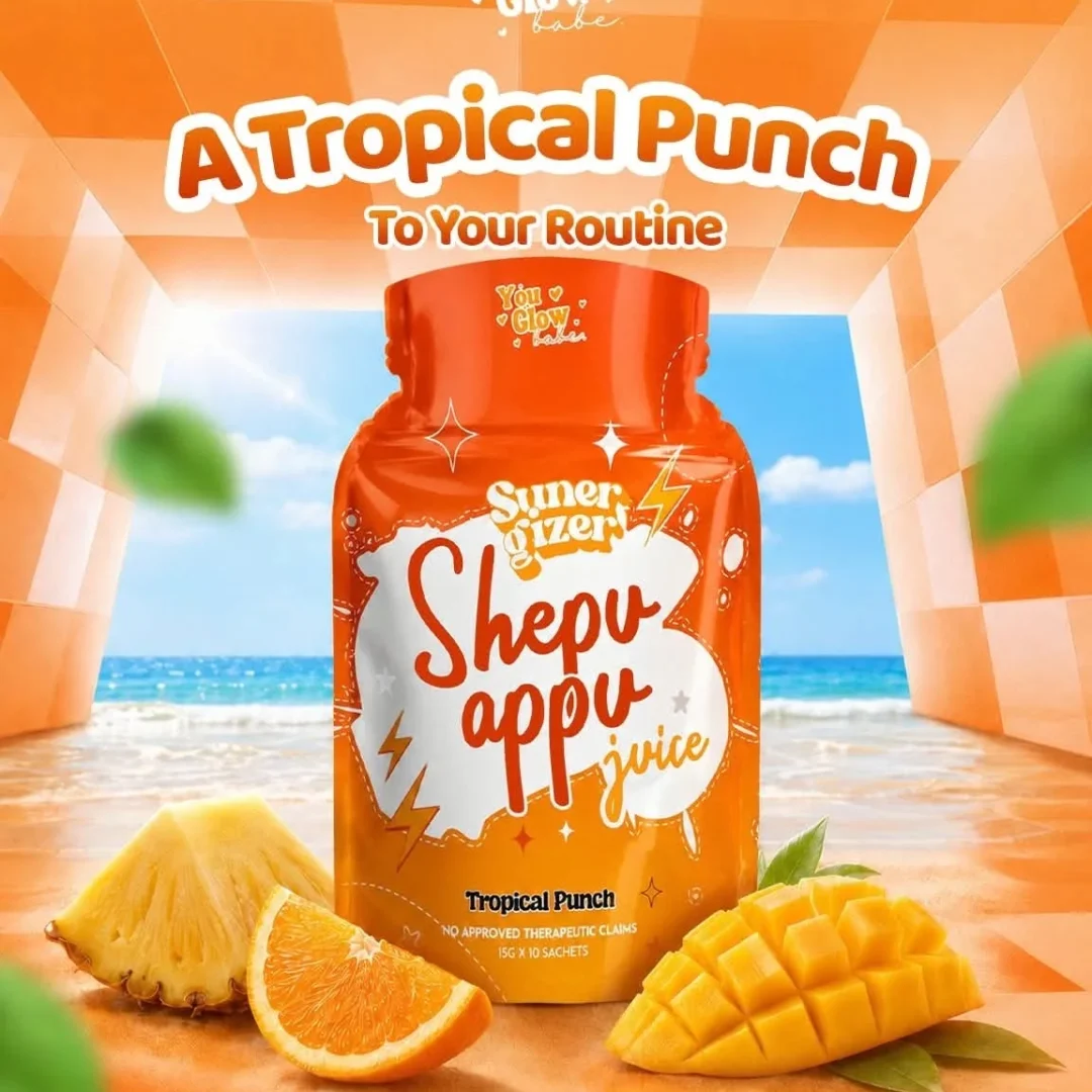 You Glow Babe SHEPU Appu Juice Tropical Punch – Super Energizer Drink Mix | 10 Sachets